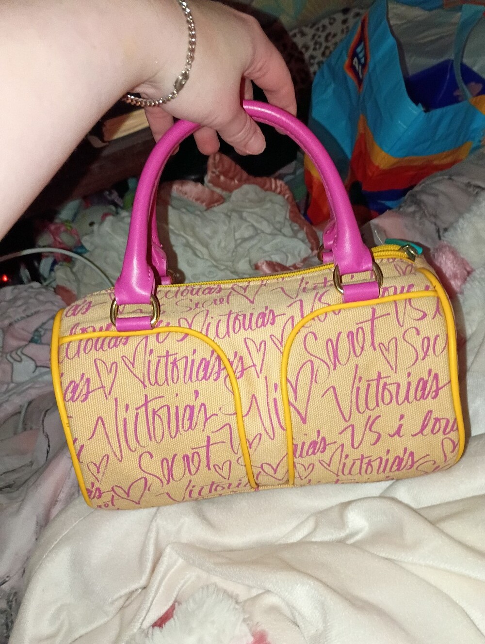 Y2K Victoria's Secret Graffiti Barrel Bag Purse